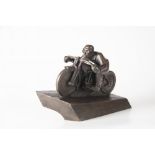 BŘETISLAV BENDA 1897 - 1983: THE MOTORCYCLIST 1928 Bronze 25 x 40 x 17 cm Marked on plinth: "B.