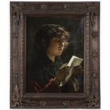 GIUSEPPE BARISON 1853 - 1931: THE READER 1880s Oil on canvas 54 x 44 cm Signed upper right: "G.