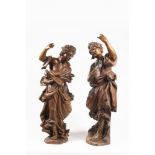 ANONYM: A PAIR OF WOODEN STATUES Second half of 18th century Linden wood, carved and stained 112 and