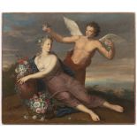 JOHANN HEINRICH TISCHBEIN ST. 1722 - 1789: CUPID AND PSYCHÉ IN A LANDSCAPE 2. polovina 18. století