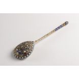 TWO SPOONS Russia Moskva 21,8 cm and 20,9 cm NIKOLAI ZVEREV SPOON, 1899–1908, Russia, Moscow. Gilt