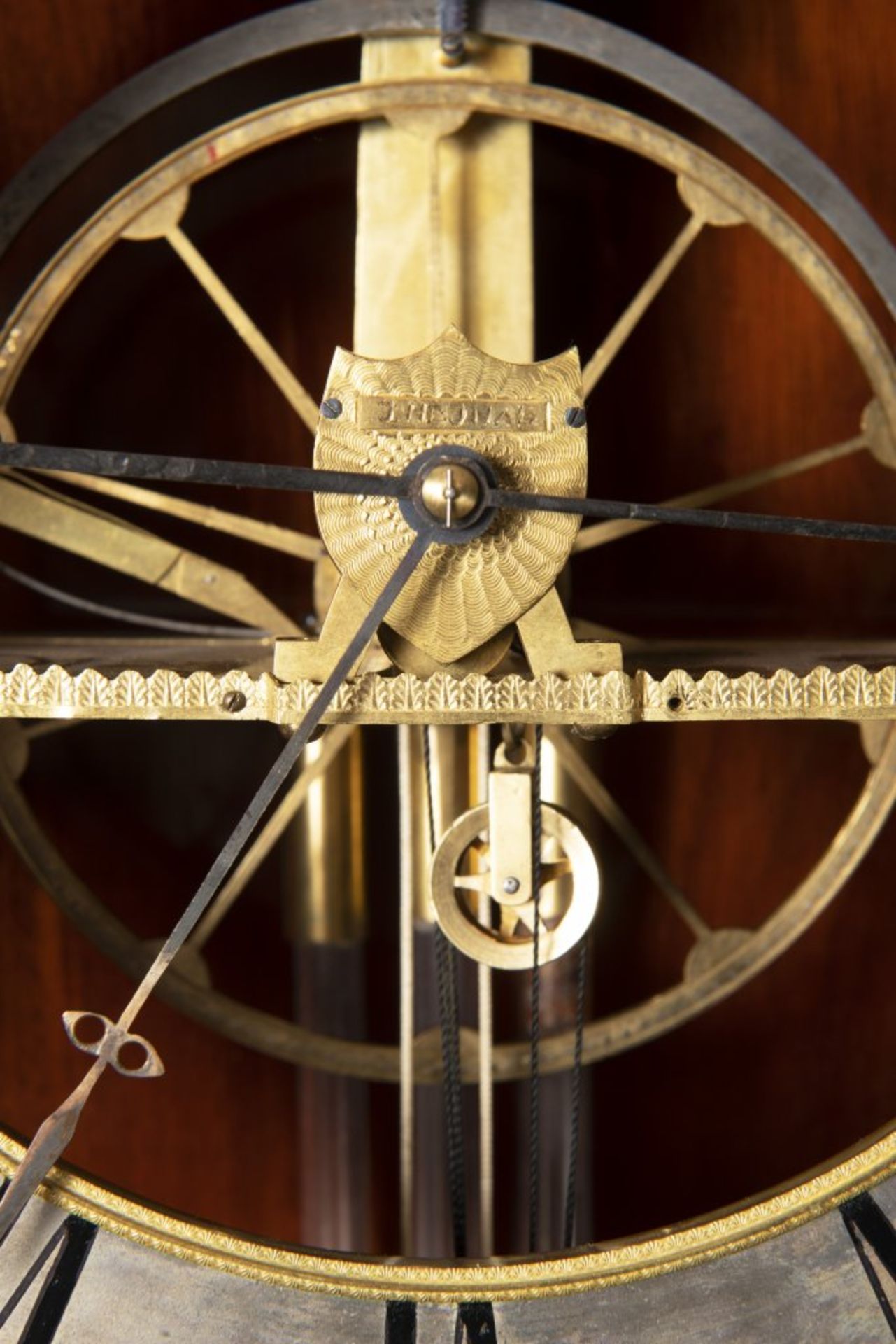 A REGULATOR WALL CLOCK 1st quarter of the 19th century Bohemia Mahogany, glass 162 x 36 x 15 cm - Bild 3 aus 3