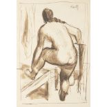 ALFRED JUSTITZ 1879 - 1934: A NUDE 1920s Line-and-wash drawing on paper 25,5 x 17,5 cm Signed