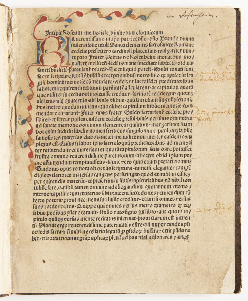 PETRUS VON ROSENHEIM: ROSEUM MEMORIALE DIVINORUM ELOQUIORUM Ca. 1480 Germany Kolín nad Rýnem - Image 3 of 3