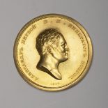 AN ALEXANDER I GOLD MEDAL 1810 Russia ?50 mm, 69 g A rare gold medal of Russian Tsar Alexander I