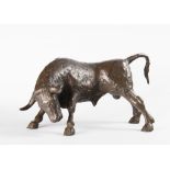 VINCENC VINGLER 1911 - 1981: CHARGING BULL 1974 Bronze 22 cm Insight into the psychology of the