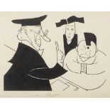 FRANTIŠEK BIDLO 1895 - 1945: A CARICATURE OF JIØÍ VOSKOVEC AND JAN WERICH Ink drawing on paper 29