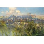JAROSLAV ŠETELÍK 1881 - 1955: A VIEW OF PRAGUE Before 1920 Oil on canvas 85,5 x 131 cm Signed