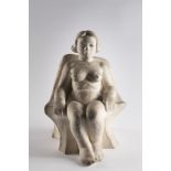 LADISLAV ZÍVR 1909 - 1980: NUDE SEATED IN AN ARMCHAIR 1936 Fired clay 37 cm Marked on bottom "1936