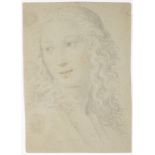 NEZNÁMÝ AUTOR: PORTRAIT OF A WOMAN IN RENAISSANCE STYLE Late 18th/early 19th century Pencil and