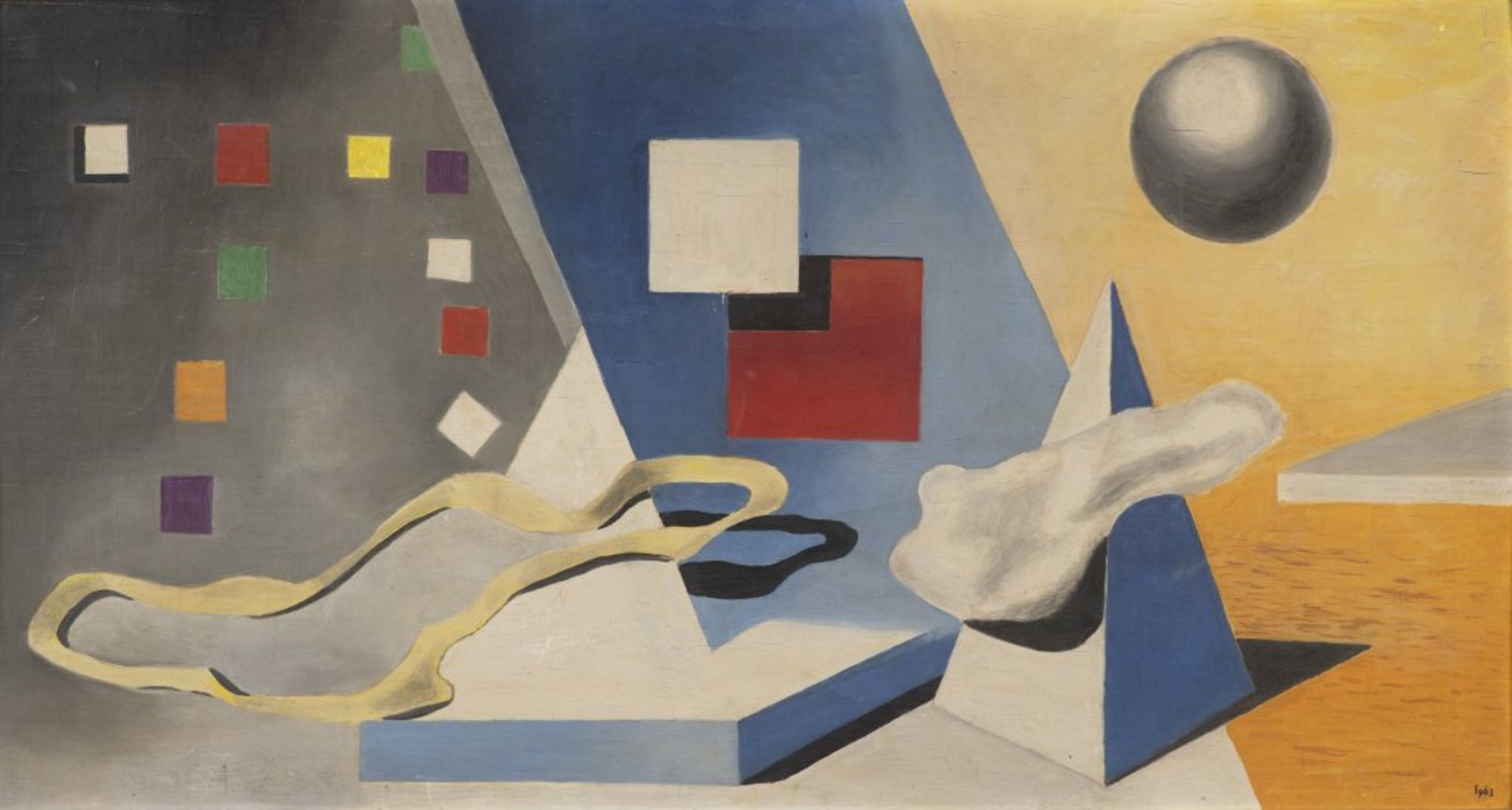 FRANIŠEK MARIA ÈERNÝ 1903 - 1978: ABSTRACT COMPOSITION 1963 Oil on plywood 60 x 111 cm In this