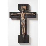 FRANTIŠEK BÍLEK 1872 - 1941: CRUCIFIX Ca. 1900 Linden wood, polychrome painting 71,5 x 49 cm