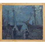 JOSEF ŠTOLOVSKÝ 1879 - 1936: THE FLYING DUTCHMAN 1930s Oil on card stock 24 x 27,5 cm Signed lower