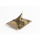 ANTON ENGELBRECHT 1780 - 1831: A SUNDIAL 1829 Bohemia Mìlník Brass 9 x 13 x 10 cm This engraved