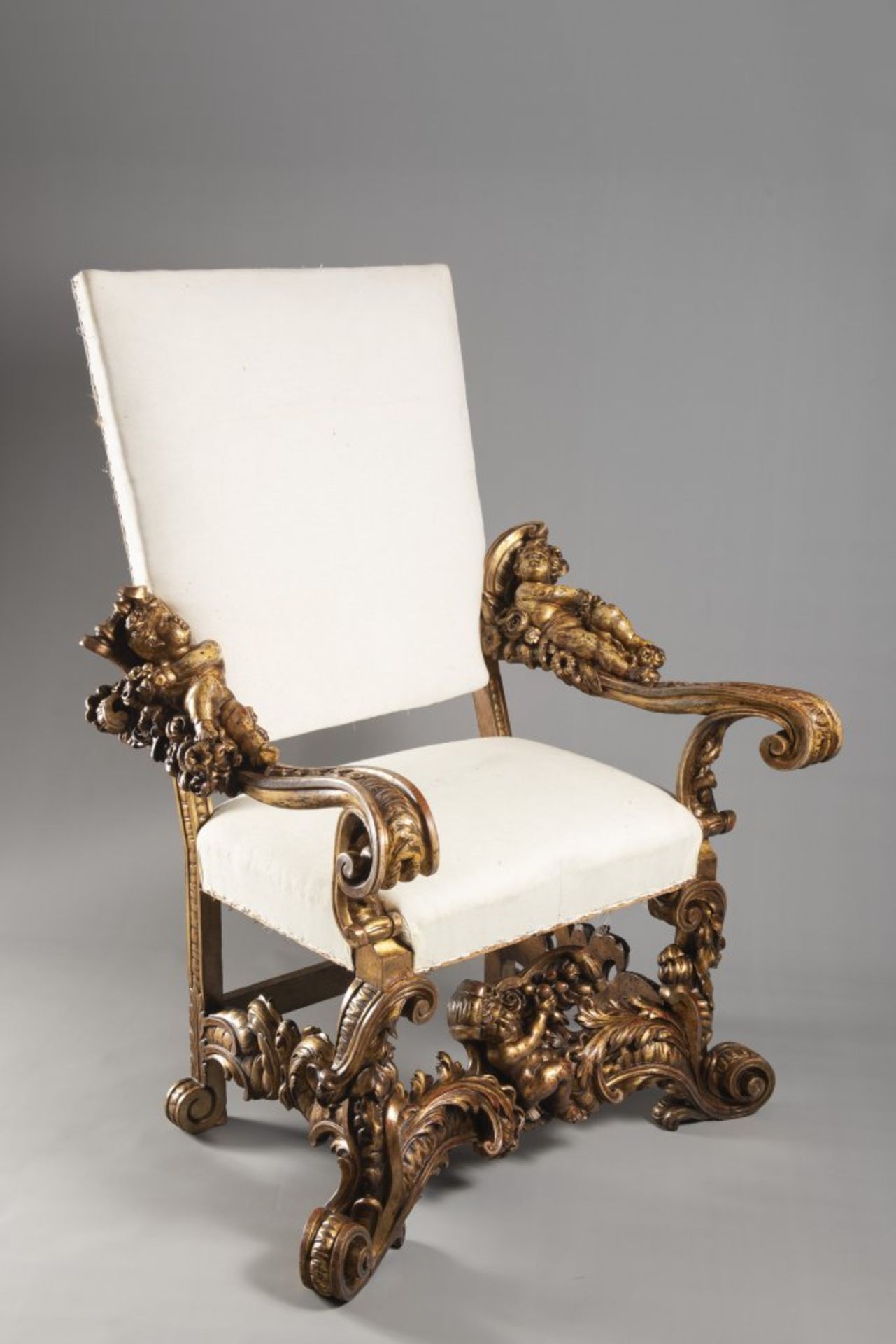 A VENETIAN BAROQUE ARMCHAIR 18th century Italy Benátky Linden, spruce and alder wood 130 x 90 x 55 - Bild 2 aus 5