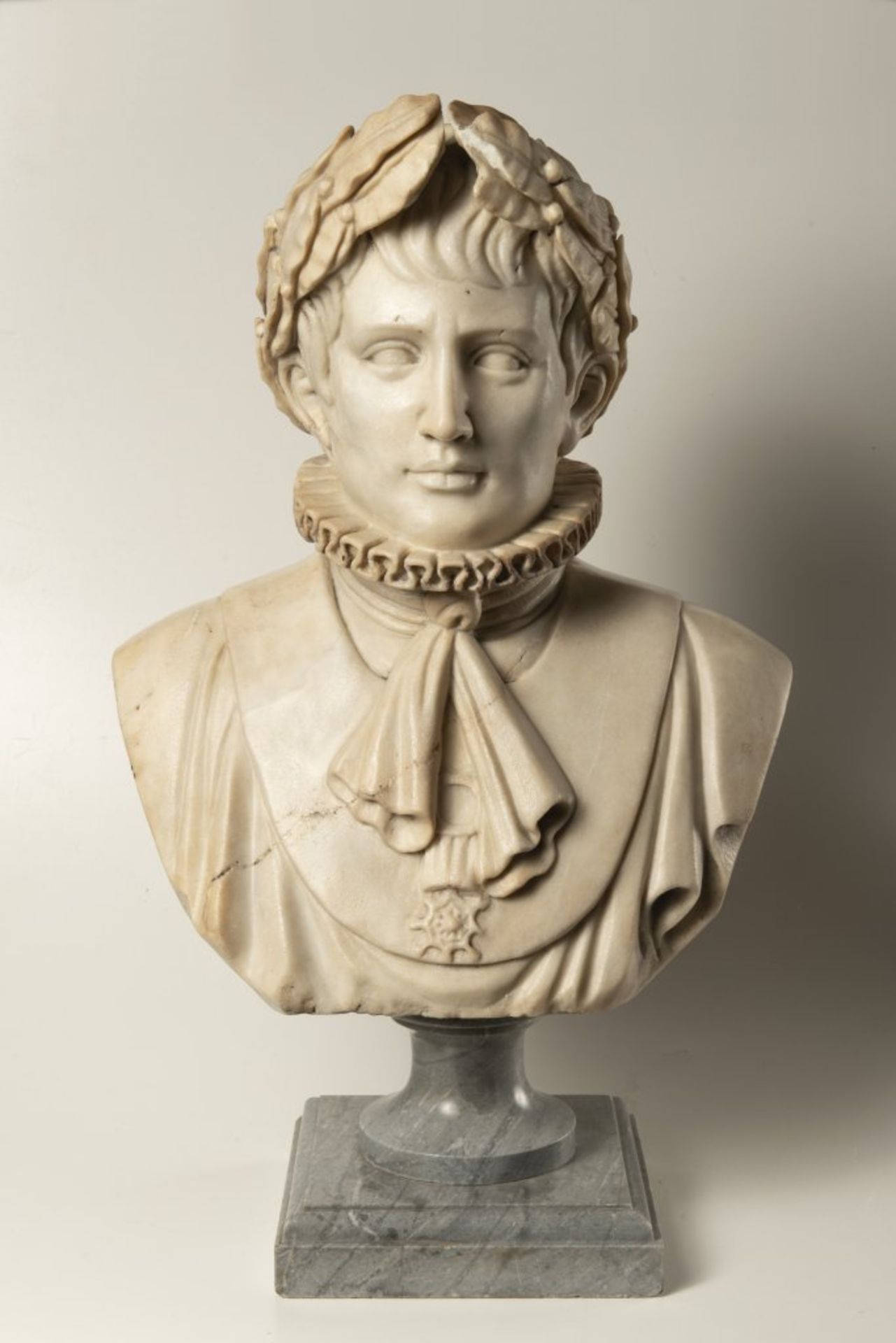 A BUST OF NAPOLEON BONAPARTE First half of 19th century Northern Italy Marble 53 cm This Italian