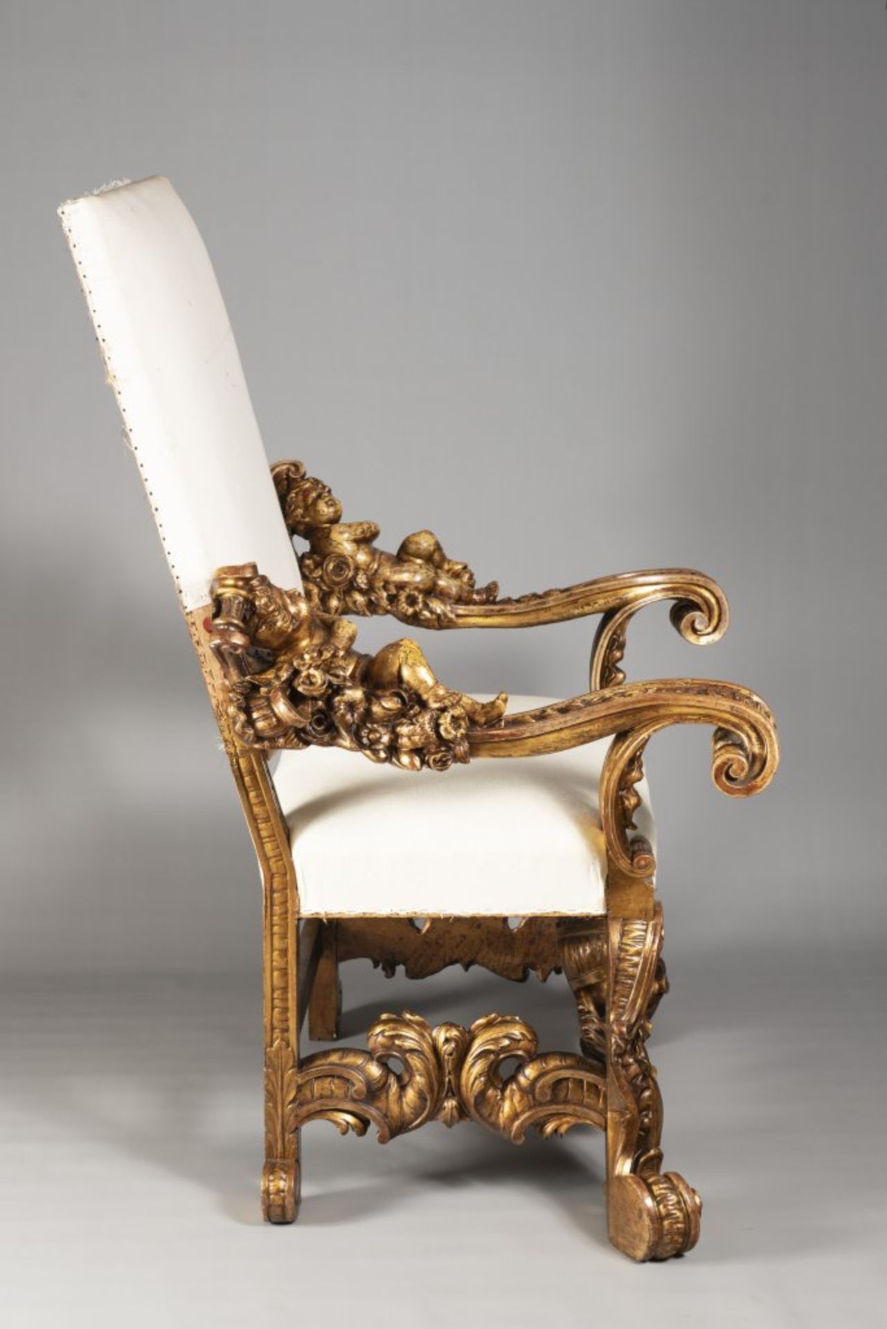 A VENETIAN BAROQUE ARMCHAIR 18th century Italy Benátky Linden, spruce and alder wood 130 x 90 x 55 - Bild 5 aus 5