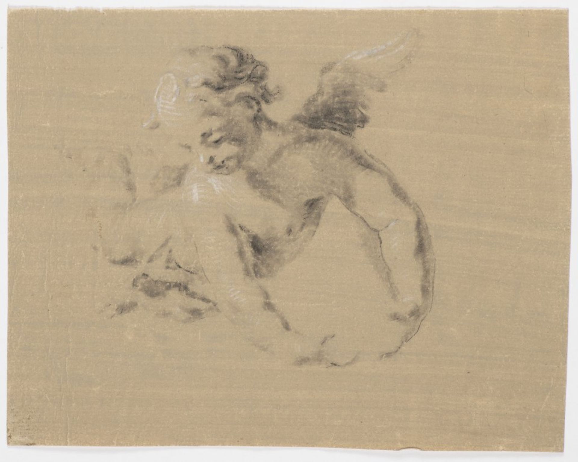 JOSEF NAVRÁTIL 1798 - 1865: A STUDY OF CUPIDS Second third of 19th century Charcoal and white - Bild 2 aus 2