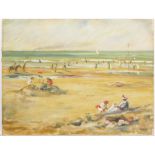 VIKTOR STRETTI 1878 - 1957: THE BEACH AT OSTENDE Ca. 1907 Oil on card 27 x 36 cm Signed lower