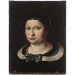KAREL ŠKRÉTA 1610 - 1674: A PORTRAIT OF A LADY After 1650 Oil on canvas 47 x 36,5 cm This painting