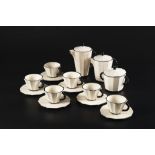 PAVEL JANÁK 1882 - 1956: A TEA SERVICE WITH BALL HANDLES 1911 - návrh Soft stoneware, white glaze,