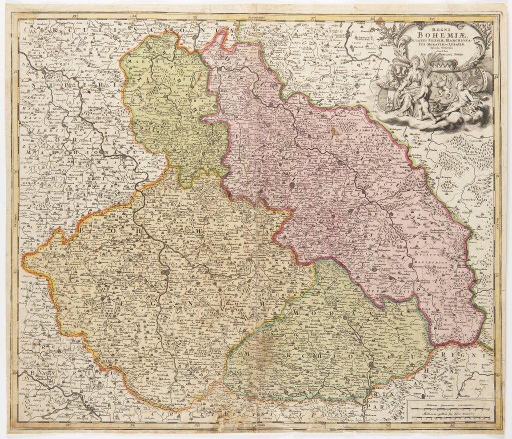 JAN KRYŠTOF MÜLLER 1673 - 1721: A GROUP OF TWO MAPS Ca. 1720 Two separate maps, colored copper