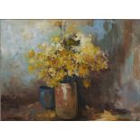 ALEXANDER ROSE-INNES (1915 - 1996), STILL LIFE WITH YELLOW BLOSSOMS, oil on canvas, signed, 45cm