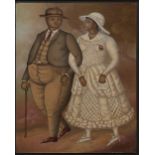 SAINT-LOUISE BLAISE (1945 - 1993), HAITIAN, BRIDAL COUPLE, oil on board, signed and dated Haiti '86,