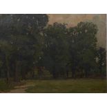 CHRISTIAAN HENDRIK HAMMES (1872 - 1965), GERMAN, LANDSCAPE WITH TREES, oil on board, signed, 42.