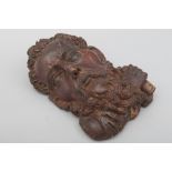 A 19th CENTURY GERMAN SCHOOL, JOHN THE BAPTIST, wood carved bust (pine), 42cm by 32cm.