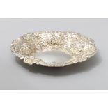 A VICTORIAN SILVER BOWL, LONDON 1890, CHARLES STUART HARRIS, a wavy fold-over rim, the border