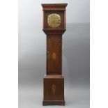 A GEORGE III OAK LONGCASE CLOCK, Circa 1840, the circular brass dial engraved Thos, Perkins,