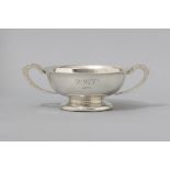 A GEORGE V SILVER TWIN-HANDLED SUGAR BASIN, BIRMINGHAM 1923, MAPPIN AND WEBB, the plain body with