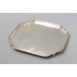 A GEORGE VI SILVER TRAY, SHEFFIELD 1937, R & D., of square-form, reeded, scalloped border, plain