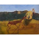 BEEZY BAILEY (1962-), CENTAUR AND ANGEL, oil on canvas, signed and dated '93, 60cm by 77cm.