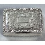 A GEORGE IV SILVER VINAIGRETTE, BIRMINGHAM 1834, T.N., the hinged cover with pinprick engraving of