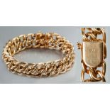 A 14ct YELLOW GOLD WOVEN BRACELET, with tongue and groove and safety clasp, 18cm (length), 39.2g.