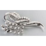 AN 18ct WHITE GOLD AND DIAMOND SPRAY BROOCH, of approximately 2.60ct in diamonds, 5.5cm (overall),