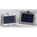 A PAIR OF 20th CENTURY SILVER PHOTOGRAPH FRAMES, SHEFFIELD 1976, R.C., of rectangular form, embossed