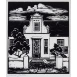DAVID BOTHA (1921 - 1995), PAARL MUSEUM, linocut on paper, signed in pencil, 30xm by 25cm.