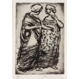 ELEANOR FRANCES ESMONDE-WHITE (1914 - 2007), TWO LADIES, etching on paper, signed and numbered 2/