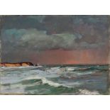 WALTER GILBERT WILES (1875 - 1966), SEASCAPE, pastel on paper, signed, 28cm by 38cm.