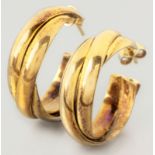 A PAIR OF 9ct YELLOW GOLD HOOP EARRINGS, 13.2g, (2).