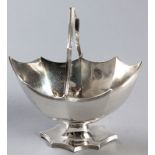 A GEORGE III SILVER SUGAR BASIN, LONDON 1788, HENRY GREENWAY, reeded swing-over handle, applied