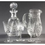 A COLLECTION OF WATERFORD CRYSTAL GLASSES, composed of 24 wine glasses, 6 sherry glasses, 5 port
