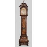 AN EARLY 18th CENTURY DUTCH MARQUETRY LONGCASE CLOCK, BY JAN TENKING, AMSTERDAM, in walnut and