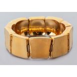 A VINTAGE CHRISTIAN DIOR GILDED BRACELET, composed of ten square-form links on a mesh bracelet,