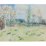 ENSLIN HERCULES DU PLESSIS (1894 - 1978), LANDSCAPE, mixed media on paper, signed in pencil, 32.