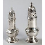 A GEORGE V SILVER SUGAR SHAKER, LONDON 1931, H.V., with removable pierced top, the shaped body