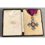 A COMMANDER OF THE BRITISH EMPIRE (C.B.E.) MEDAL, in plush and satin case with lettering by